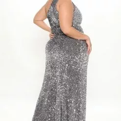 Fashion Nova Karli Sequin Maxi Dress - Silver -Fashion Nova Dresses Shop 10 19 21Studio3 ME RL 16 25 32 65 FNT251 Silver 5144 PLUS KL