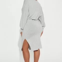 Fashion Nova Madeline Midi Dress - Heather Grey -Fashion Nova Dresses Shop 10 19 22Studio1 KJ IM CG 13 51 15 21 CFD1361L HeatherGrey 3428 ES