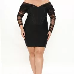 Fashion Nova He Loves Me Bandage Mini Dress - Black -Fashion Nova Dresses Shop 10 20 21Studio3 ME KG 15 28 23 60 LD646 Black 5718 PLUS KS