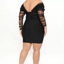Fashion Nova He Loves Me Bandage Mini Dress - Black -Fashion Nova Dresses Shop 10 20 21Studio3 ME KG 15 29 18 60 LD646 Black 5723 PLUS KS