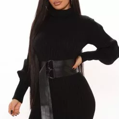 Fashion Nova Jessica Belted Sweater Maxi Dress - Black 11 Fashion Nova Jessica Belted Sweater Maxi Dress - Black -Fashion Nova Dresses Shop 10 21 20Studio2 BB SD 15 13 59 46 MD5959A Black 1697 RA