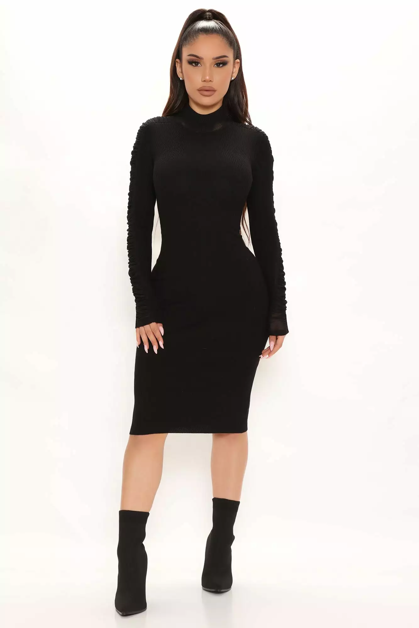 Fashion Nova Laura Sweater Midi Dress - Black 3 Fashion Nova Laura Sweater Midi Dress - Black