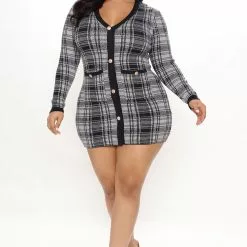 Fashion Nova Power Hour Plaid Mini Dress - Grey/combo -Fashion Nova Dresses Shop 10 21 21Studio3 CE MJ 10 55 51 3 YLD4002FN Greycombo 5911 PLUS PB