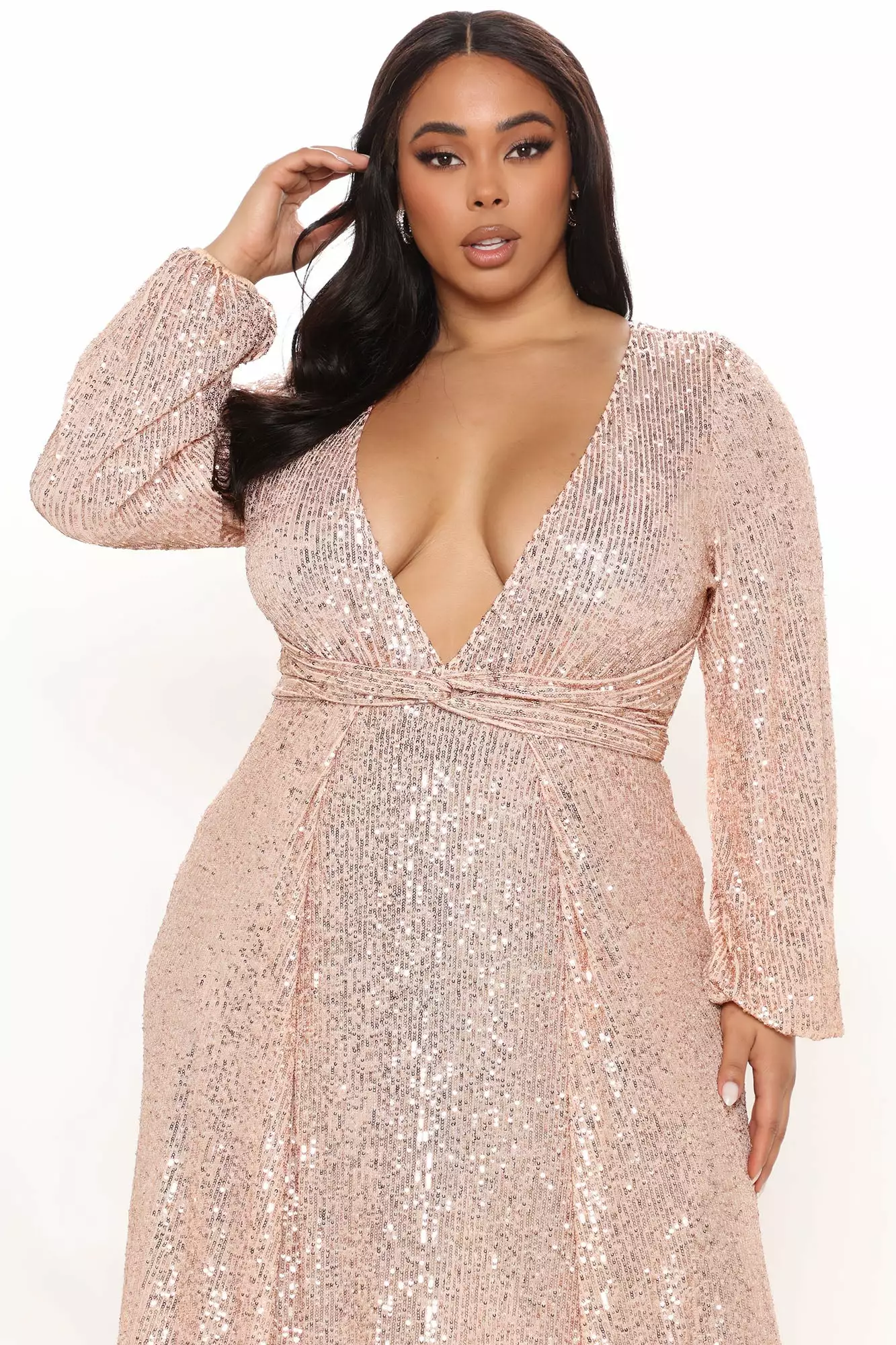Fashion Nova Kinsley Sequin Maxi Dress - Rose Gold 7 Fashion Nova Kinsley Sequin Maxi Dress - Rose Gold - Image 5