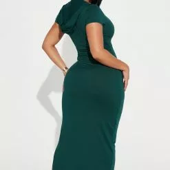 Fashion Nova Hailey Hooded Maxi Dress - Hunter -Fashion Nova Dresses Shop 10 21 22Studio1 KJ DJ 11 32 56 10 JD47465 Hunter 0101 ES
