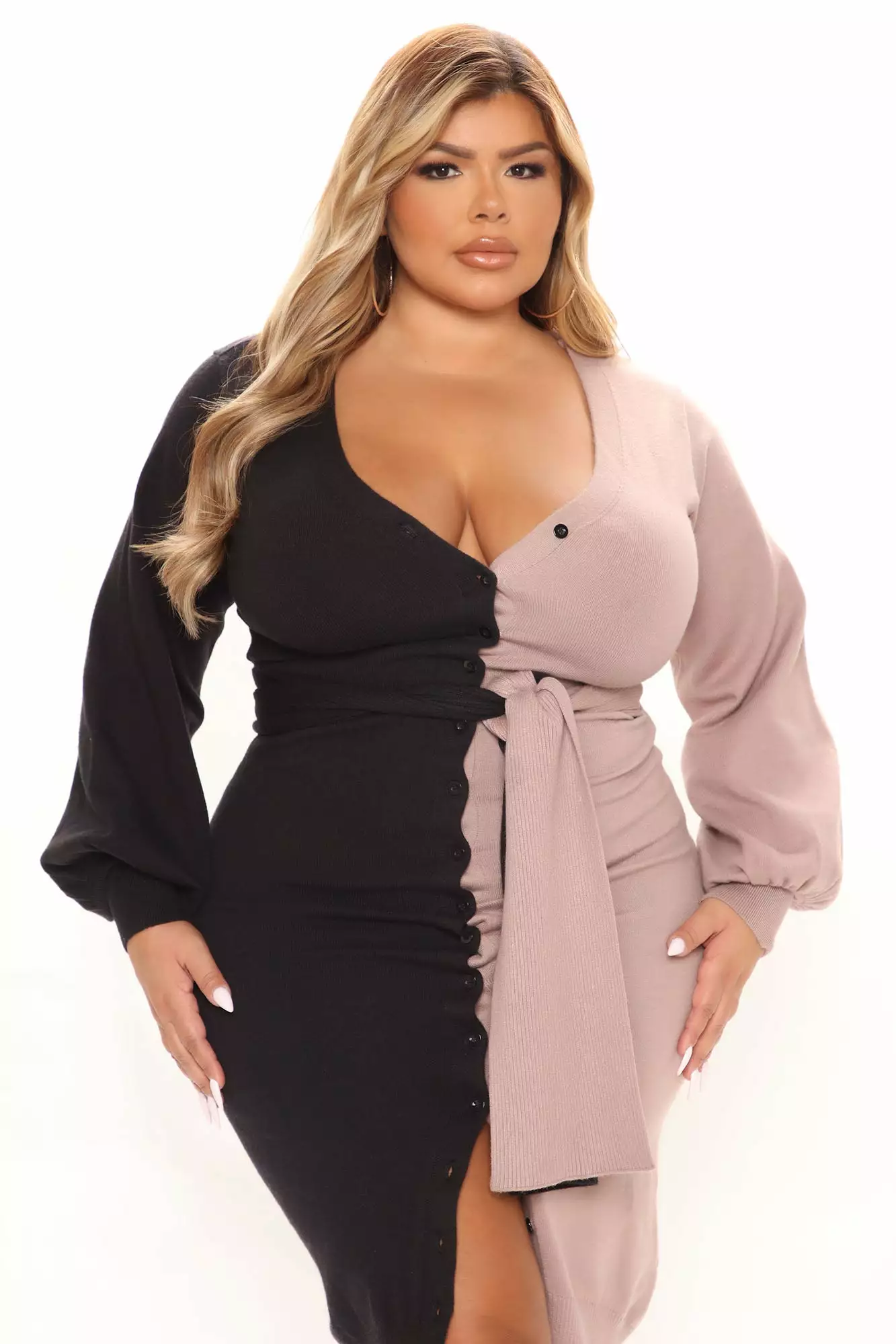 Fashion Nova Rosalee Sweater Midi Dress - Black/combo 10 Fashion Nova Rosalee Sweater Midi Dress - Black/combo - Image 8