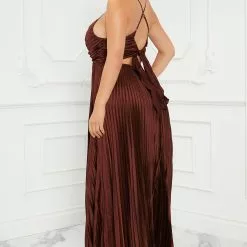 Fashion Nova Penelope Plisse Maxi Dress - Chocolate -Fashion Nova Dresses Shop 10 26 22Studio8 TH C 09 32 02 1 LD8723 Chocolate 10217 JB