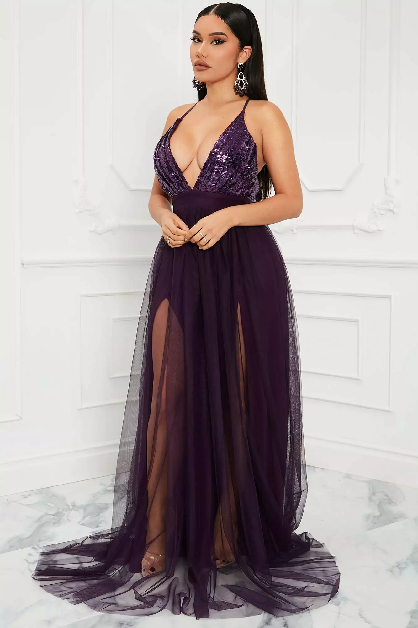 Fashion Nova Razzle Baby Sequin Dress - Eggplant 3 Fashion Nova Razzle Baby Sequin Dress - Eggplant