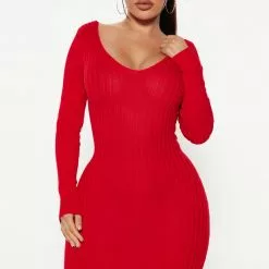 Fashion Nova Kallan Knit Dress - Red -Fashion Nova Dresses Shop 10 27 22Studio3 KS CJ 15 10 17 49 21449 Red R 0819 EH