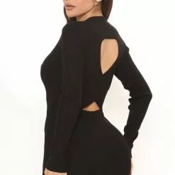 Fashion Nova Dinner Soiree Sweater Midi Dress - Black -Fashion Nova Dresses Shop 10 29 21Studio2 ME DJ 12 46 32 65 RDAD5410FN Black 5056 MH