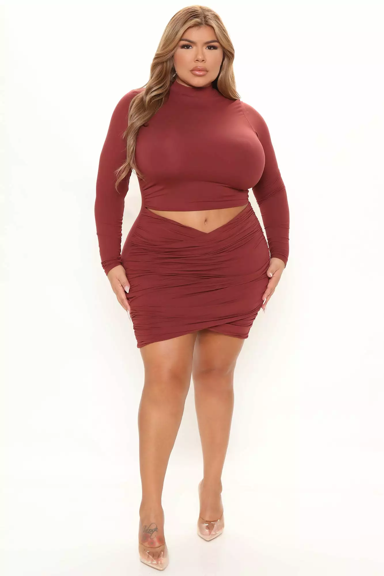 Fashion Nova Kari Ruched Mini Dress - Wine 8 Fashion Nova Kari Ruched Mini Dress - Wine - Image 6