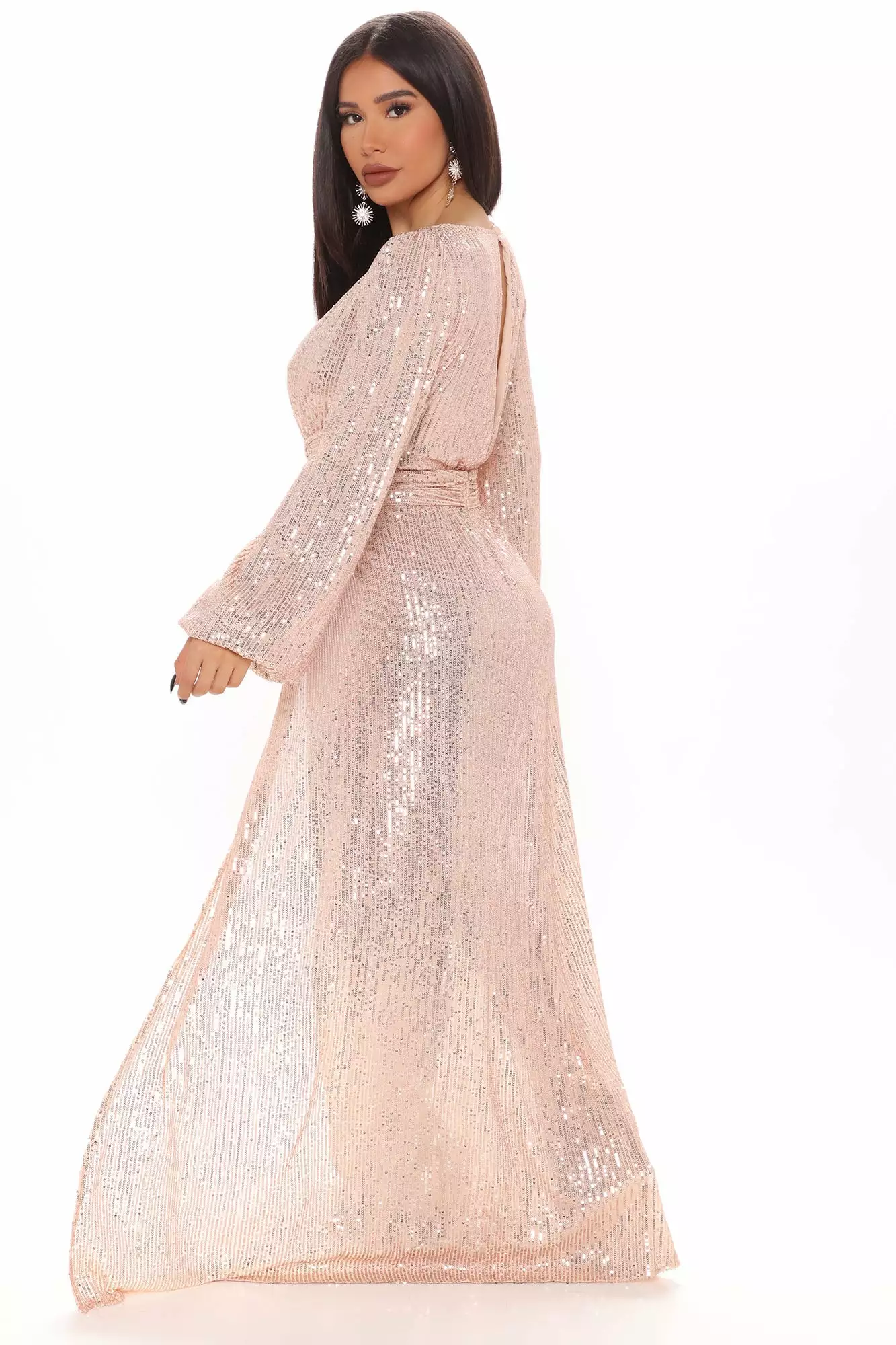 Fashion Nova Kinsley Sequin Maxi Dress - Rose Gold 5 Fashion Nova Kinsley Sequin Maxi Dress - Rose Gold - Image 3
