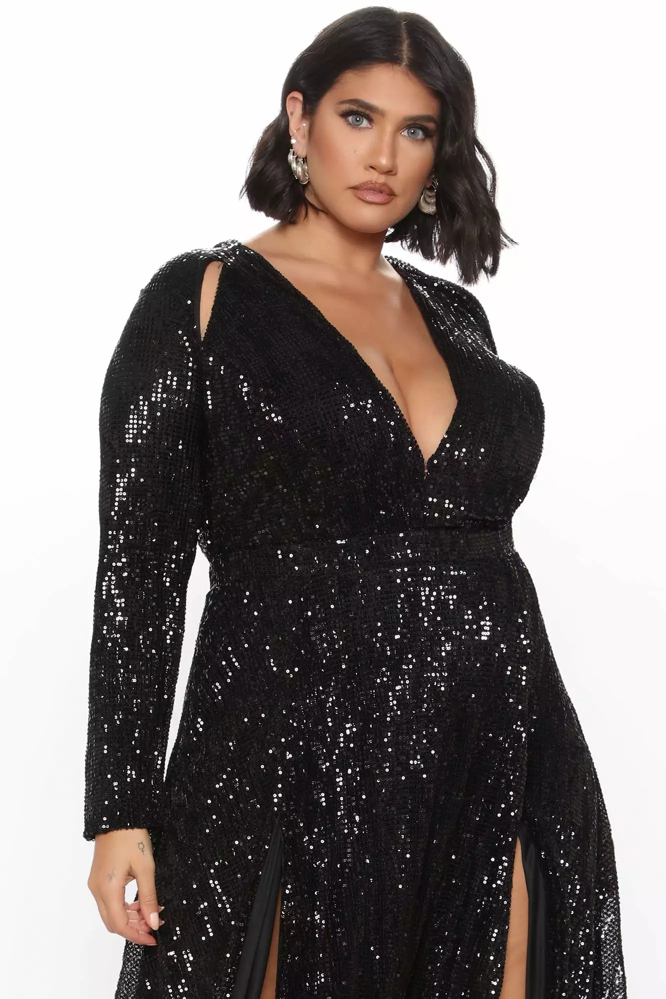 Fashion Nova Vienna Mini Sequin Maxi Dress - Black - Image 5
