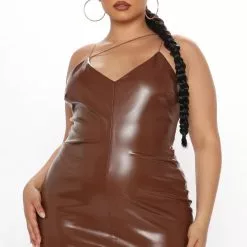 Fashion Nova Make It Sexy Faux Leather Midi Dress - Brown -Fashion Nova Dresses Shop 11 02 20Studio3 CE SA 14 15 59 25 D4641 Brown 0614 PLUS KL