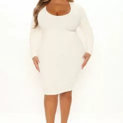 Fashion Nova Ramona Ribbed Midi Dress - Cream -Fashion Nova Dresses Shop 11 03 21Studio3 CE KG 11 52 18 12 RD44233L Cream 1486 PLUS PB