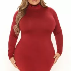 Fashion Nova Higher Up Mini Dress - Burgundy -Fashion Nova Dresses Shop 11 03 21Studio3 CE KG 15 33 52 50 JD45212L Burgundy 1953 PLUS KL