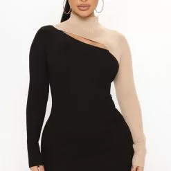Fashion Nova Fall Fixation Sweater Midi Dress - Black/combo -Fashion Nova Dresses Shop 11 04 21Studio4 EF KG 11 12 51 7 RDAD5360FN BlackCombo P 11507 KL