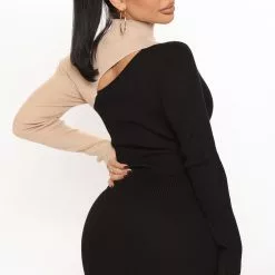 Fashion Nova Fall Fixation Sweater Midi Dress - Black/combo -Fashion Nova Dresses Shop 11 04 21Studio4 EF KG 11 13 21 7 RDAD5360FN BlackCombo P 11514 KL