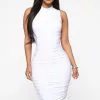 Fashion Nova Perfectly Polished Ruched Midi Dress - White 2 Fashion Nova Perfectly Polished Ruched Midi Dress - White -Fashion Nova Dresses Shop 11 06 19 Studio 1 DV KYS 15 15 36 28 D10635 White 3700 WG