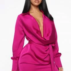 Fashion Nova I'm The One Mini Dress - Magenta -Fashion Nova Dresses Shop 11 08 19Studio3 RM RE 10 59 27 11 CJ3311A Magenta 0686 WG