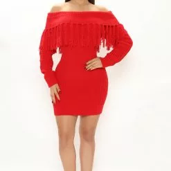 Fashion Nova Fall Feels Sweater Mini Dress - Red -Fashion Nova Dresses Shop 11 10 21Studio2 CE BH 10 11 06 16 RDAD1222FN Red 0351 PB