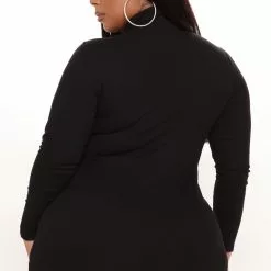 Fashion Nova Serious Attitude Ribbed Mini Dress - Black -Fashion Nova Dresses Shop 11 10 21Studio3 RT KP 12 10 13 28 RD44326L Black 0252 PLUS PB