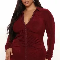 Fashion Nova Take Over Control Slinky Maxi Dress - Wine -Fashion Nova Dresses Shop 11 10 21Studio3 RT KP 13 17 43 53 D23508 Wine 15485 PLUS KL