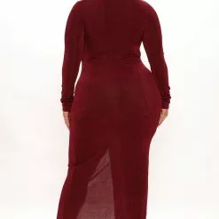 Fashion Nova Take Over Control Slinky Maxi Dress - Wine -Fashion Nova Dresses Shop 11 10 21Studio3 RT KP 13 17 43 53 D23508 Wine 15486 PLUS KL