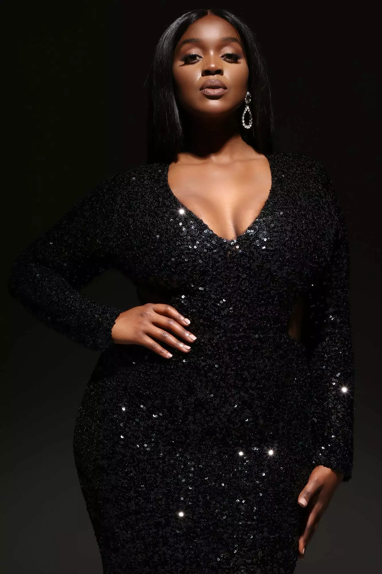 Fashion Nova Madeline Embellished Maxi Dress - Black 6 Fashion Nova Madeline Embellished Maxi Dress - Black - Image 4