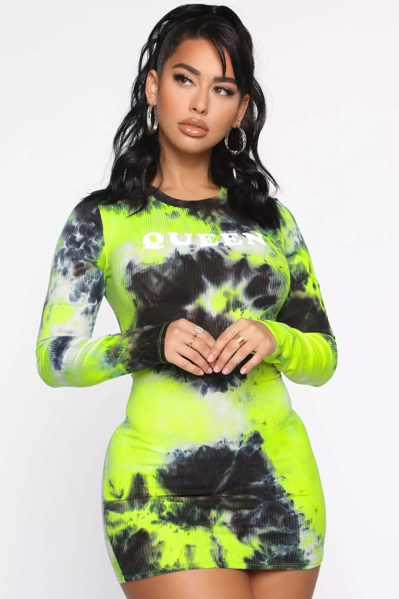 Fashion Nova Queen Tie Dye Mini Dress - Green/combo 5 Fashion Nova Queen Tie Dye Mini Dress - Green/combo - Image 3