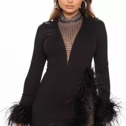 Fashion Nova Trust Fund Please Mini Dress - Black