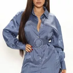 Fashion Nova You Better Work Shirt Dress - Blue -Fashion Nova Dresses Shop 11 12 21Studio2 MS 10 24 54 18 DR2178 Blue 1815 PB