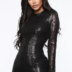 Fashion Nova Bundle Of Fun Sequin Mini Dress - Black