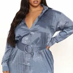 Fashion Nova You Better Work Shirt Dress - Blue -Fashion Nova Dresses Shop 11 15 21Studio3 ME KP 12 56 05 60 DR2178 Blue 2679 PLUS PB