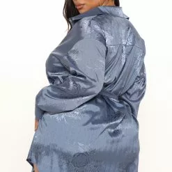 Fashion Nova You Better Work Shirt Dress - Blue -Fashion Nova Dresses Shop 11 15 21Studio3 ME KP 12 56 20 60 DR2178 Blue 2682 PLUS PB