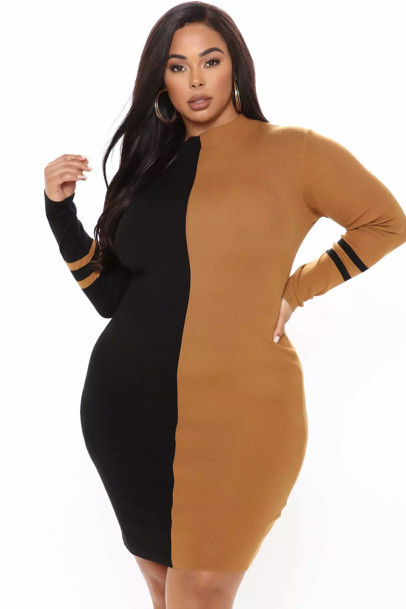 Fashion Nova Duel Personality Sweater Mini Dress - Black/combo 8 Fashion Nova Duel Personality Sweater Mini Dress - Black/combo - Image 6