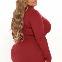 Fashion Nova Krissy Ruched Mini Dress - Burgundy -Fashion Nova Dresses Shop 11 16 21Studio3 KJ KP 16 03 27 63 RD45093L Burgundy 3331 PLUS KS