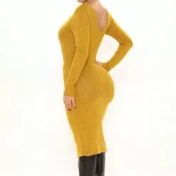 Fashion Nova For The Thrill Of It Midi Dress - Mustard -Fashion Nova Dresses Shop 11 17 21Studio2 RT TB 11 13 40 16 RD33316L Mustard 1973 PB