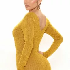 Fashion Nova For The Thrill Of It Midi Dress - Mustard -Fashion Nova Dresses Shop 11 17 21Studio2 RT TB 11 13 41 16 RD33316L Mustard 1974 PB
