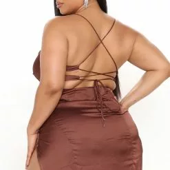 Fashion Nova Annika Satin Maxi Dress - Chocolate 21 Fashion Nova Annika Satin Maxi Dress - Chocolate -Fashion Nova Dresses Shop 11 18 21Studio3 CE KP 10 24 56 22 DR1931 Chocolate 4687 PLUS EH