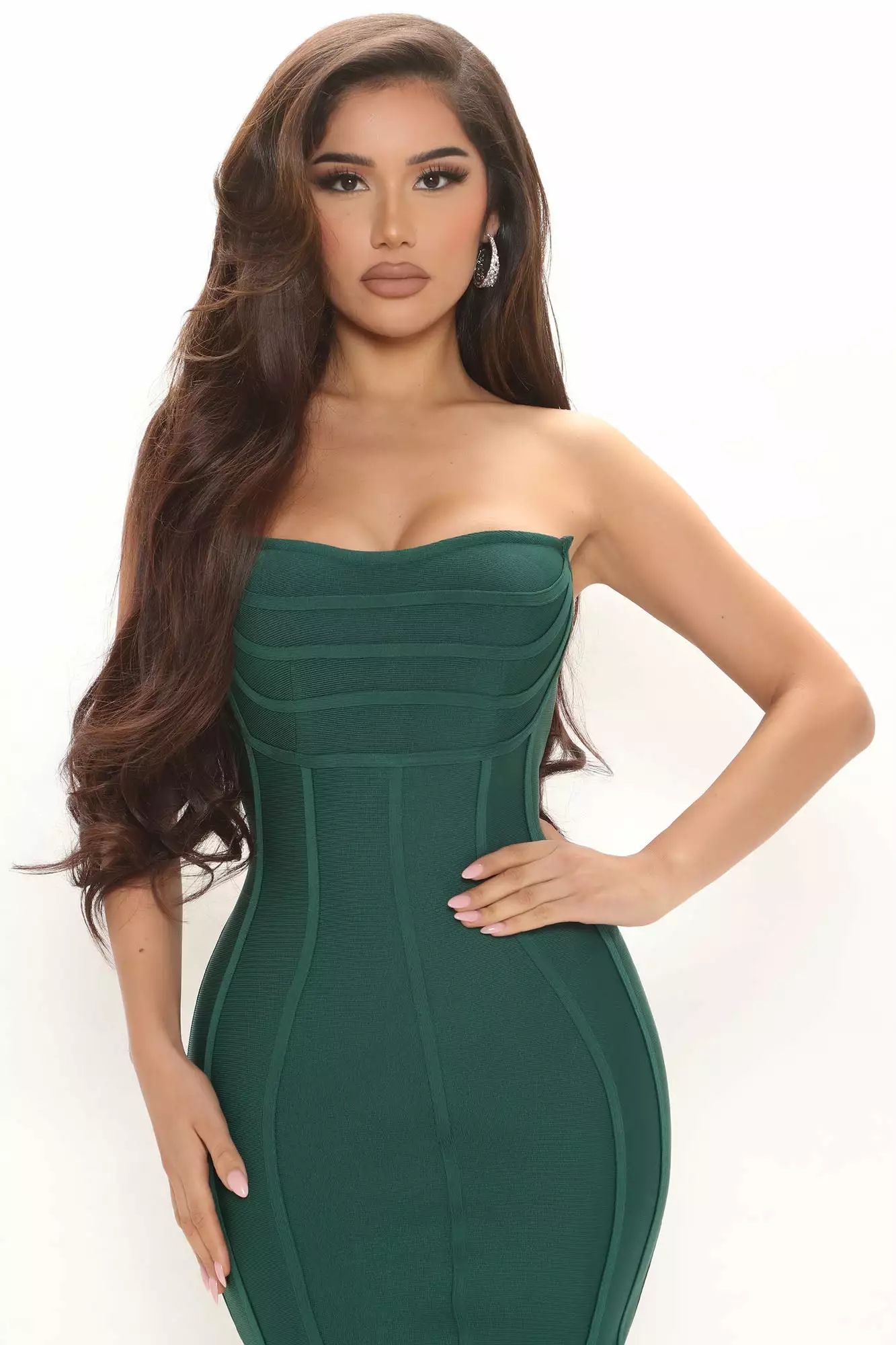 Fashion Nova Carmella Bandage Midi Dress - Emerald 4 Fashion Nova Carmella Bandage Midi Dress - Emerald - Image 2