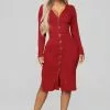 Fashion Nova Show Some Sass Sweater Dress - Red
