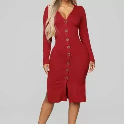 Fashion Nova Show Some Sass Sweater Dress - Red