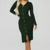Fashion Nova Show Some Sass Sweater Dress - Hunter Green
