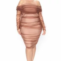 Fashion Nova Ruched And Ready Bandage Midi Dress - Taupe -Fashion Nova Dresses Shop 11 20 2 Studio5 RT KW 10 47 311 LD15 Taupe5981 PLUS KL