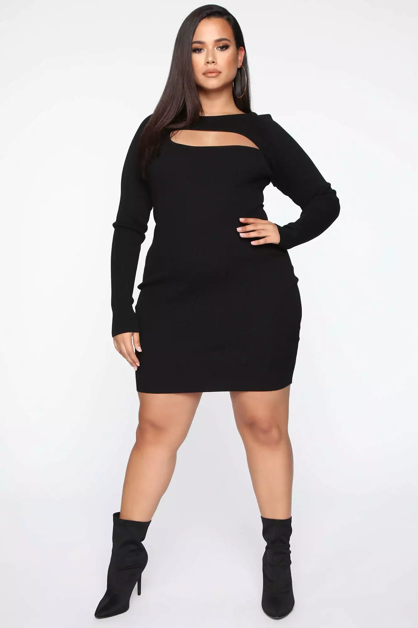 Fashion Nova Cold Hearted Ribbed Mini Dress - Black - Image 9
