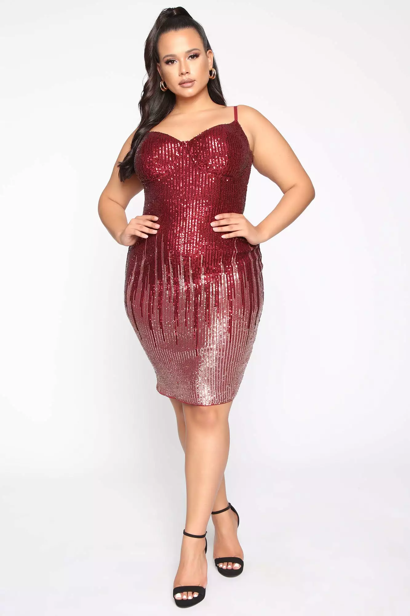 Fashion Nova Striking Arrival Sequin Midi Dress - Burgundy/RoseGold 10 Fashion Nova Striking Arrival Sequin Midi Dress - Burgundy/RoseGold - Image 8