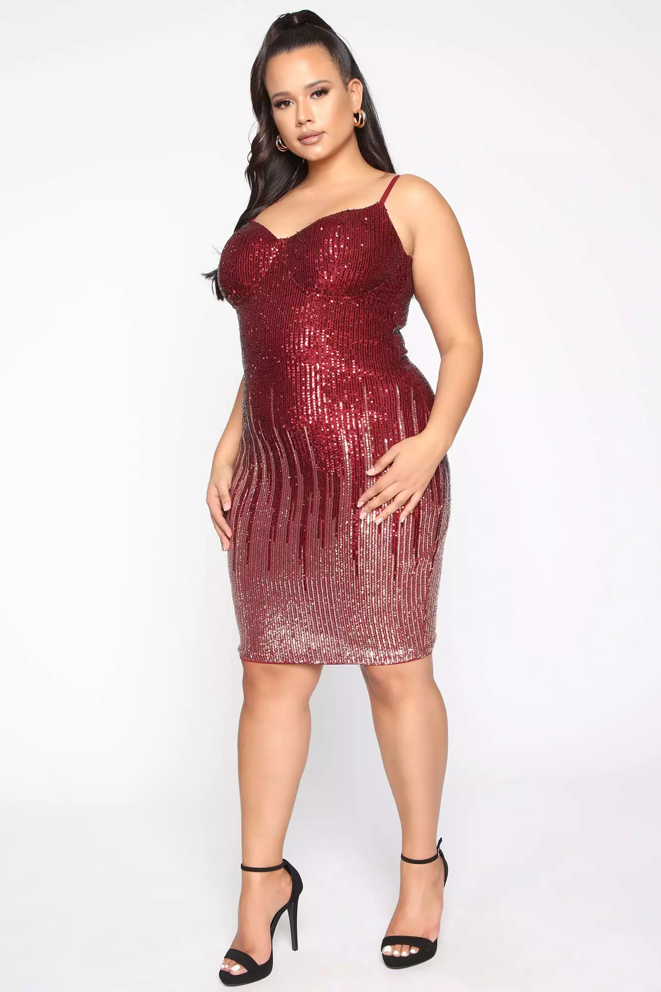 Fashion Nova Striking Arrival Sequin Midi Dress - Burgundy/RoseGold 13 Fashion Nova Striking Arrival Sequin Midi Dress - Burgundy/RoseGold - Image 11