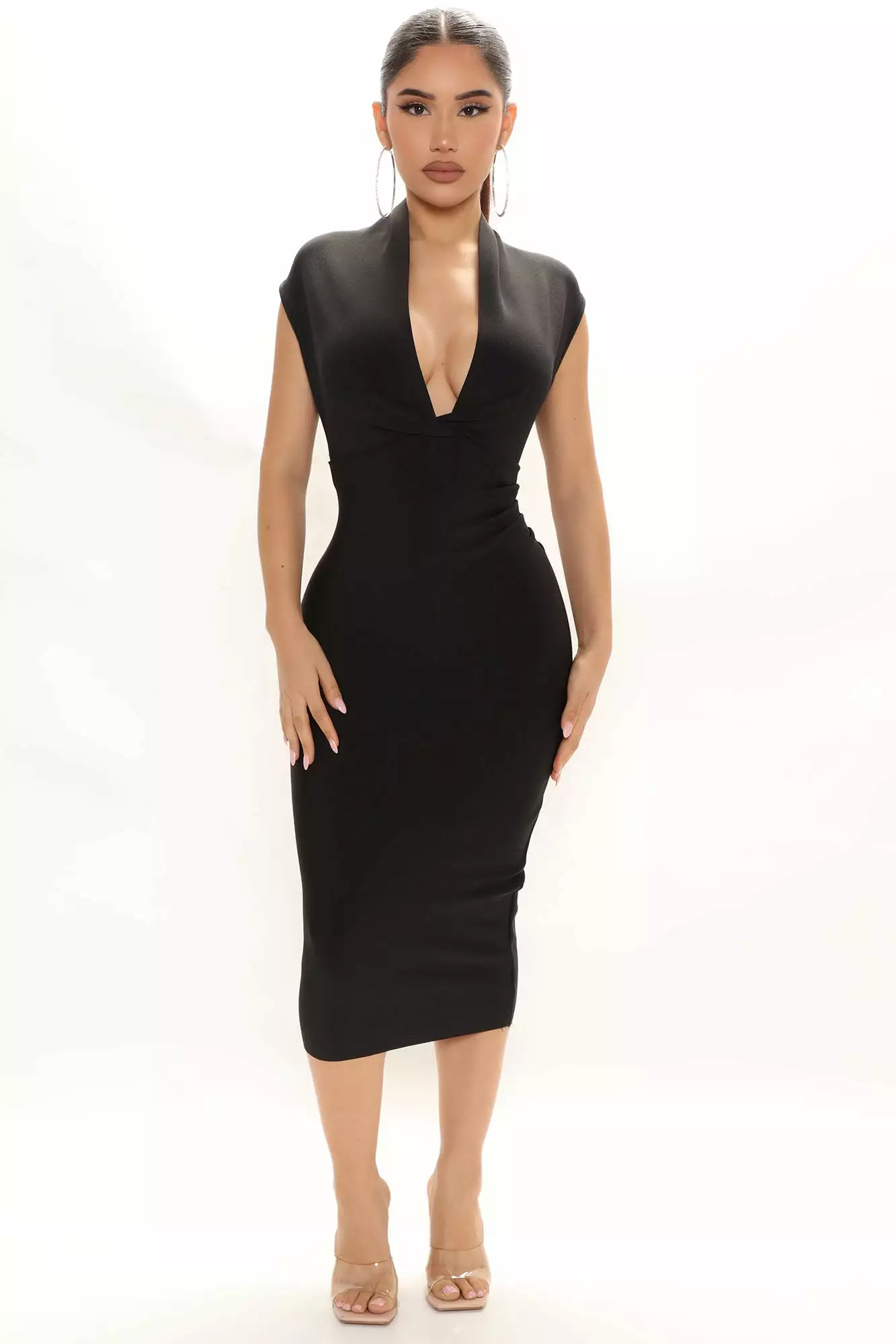 Fashion Nova Classic Bandage Midi Dress - Black 3 Fashion Nova Classic Bandage Midi Dress - Black