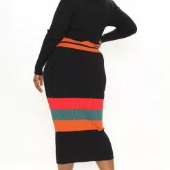 Fashion Nova Amazing Grace Sweater Midi Dress - Black/combo -Fashion Nova Dresses Shop 11 24 21Studio3 ME TB 14 30 25 58 SBD097 Blackcombo 8594 PLUS KL